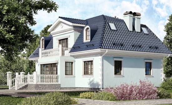 210-004-Л Проект двухэтажного дома мансардный этаж, просторный загородный дом из арболита Якутск | Проекты домов от House Expert