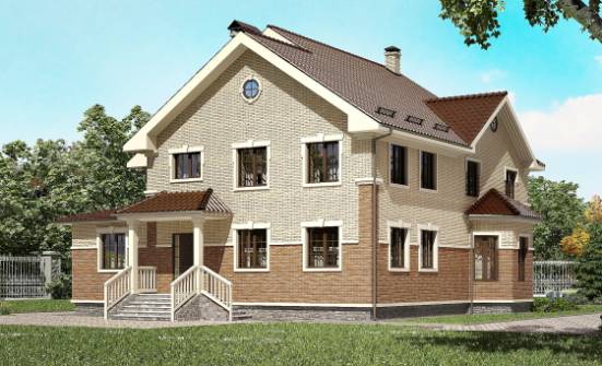 300-004-Л Проект двухэтажного дома, просторный домик из поризованных блоков Мирный | Проекты домов от House Expert