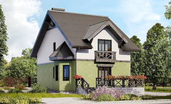 120-003-П Проект двухэтажного дома мансардный этаж, небольшой коттедж из бризолита Якутск | Проекты домов от House Expert
