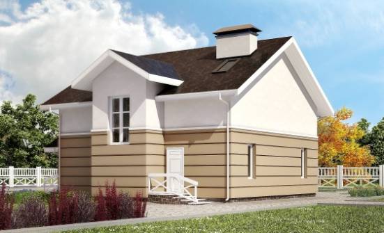 155-009-П Проект двухэтажного дома мансардой, красивый домик из поризованных блоков Алдан | Проекты домов от House Expert