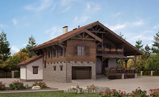 255-002-Л Проект двухэтажного дома мансардой, гараж, уютный загородный дом из газобетона Нерюнгри | Проекты домов от House Expert