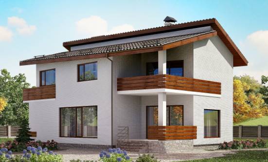 180-009-П Проект двухэтажного дома с мансардным этажом, простой коттедж из кирпича Нерюнгри | Проекты домов от House Expert