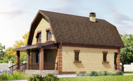 130-005-Л Проект двухэтажного дома с мансардным этажом, уютный дом из блока Нерюнгри | Проекты домов от House Expert