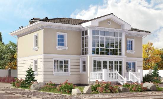 210-005-Л Проект двухэтажного дома, современный загородный дом из бризолита Алдан | Проекты домов от House Expert