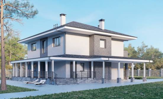 250-004-Л Проект двухэтажного дома, современный коттедж из арболита Алдан | Проекты домов от House Expert