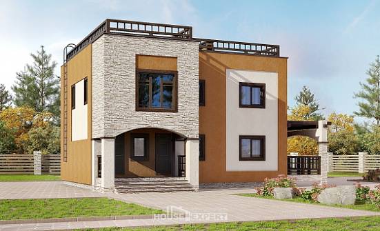 150-010-Л Проект двухэтажного дома, компактный дом из кирпича Якутск | Проекты домов от House Expert