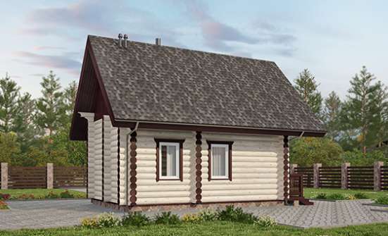 035-001-Л Проект бани из бревен Ленск | Проекты одноэтажных домов от House Expert
