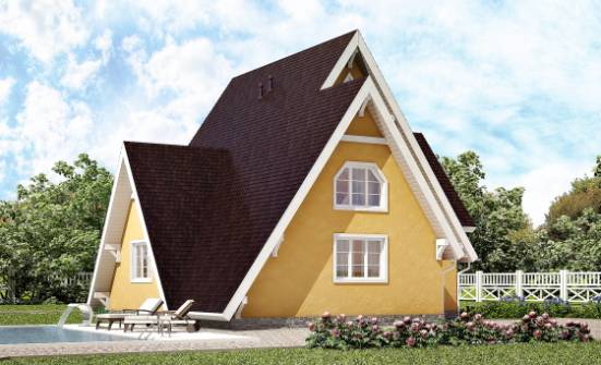 155-008-П Проект двухэтажного дома с мансардой, простой дом из бревен Нерюнгри | Проекты домов от House Expert