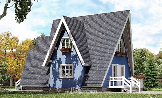 100-002-П Проект двухэтажного дома мансардой, скромный дом из бревен Нерюнгри | Проекты домов от House Expert