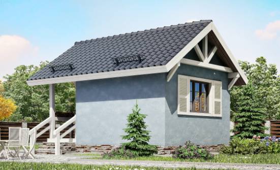 020-001-П Проект одноэтажного дома, маленький домик из бревен Ленск | Проекты одноэтажных домов от House Expert