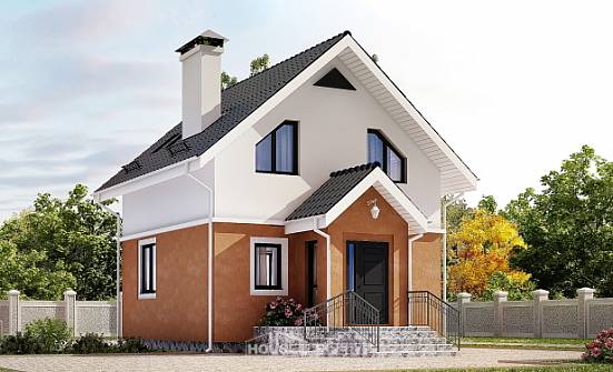 070-001-Л Проект двухэтажного дома с мансардным этажом, красивый загородный дом из пеноблока Нерюнгри | Проекты домов от House Expert