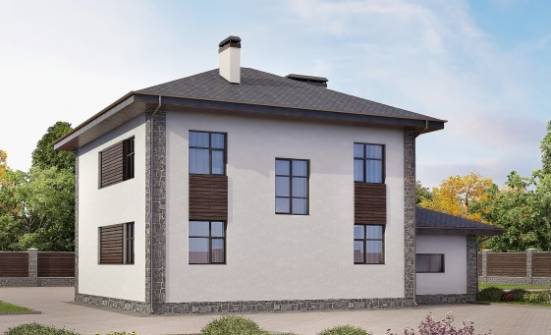 185-004-Л Проект двухэтажного дома и гаражом, красивый коттедж из твинблока Алдан | Проекты домов от House Expert