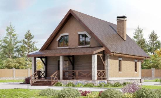 160-011-Л Проект двухэтажного дома с мансардой, красивый коттедж из теплоблока Ленск | Проекты домов от House Expert