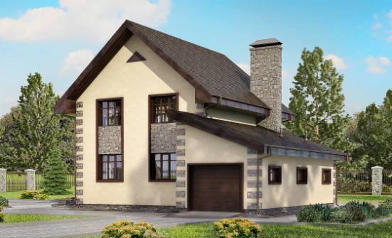 160-004-П Проект двухэтажного дома, гараж, уютный домик из поризованных блоков Якутск | Проекты домов от House Expert