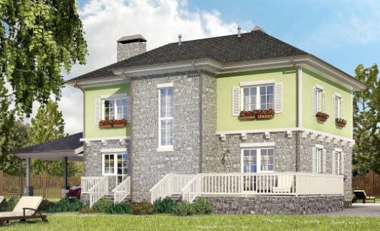 155-006-П Проект двухэтажного дома, гараж, компактный дом из поризованных блоков Нерюнгри | Проекты домов от House Expert