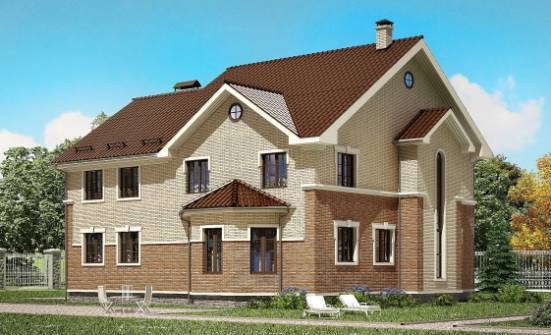 300-004-Л Проект двухэтажного дома, просторный домик из поризованных блоков Мирный | Проекты домов от House Expert