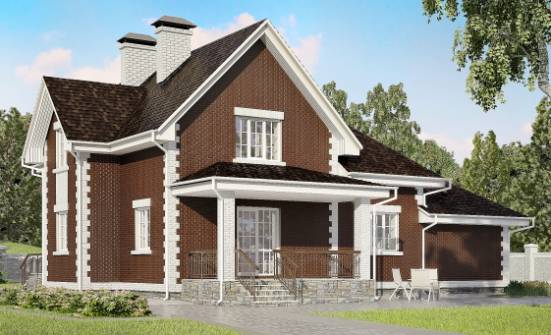 190-003-Л Проект двухэтажного дома мансардой и гаражом, классический домик из поризованных блоков Алдан | Проекты домов от House Expert