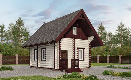 035-001-Л Проект бани из бревен Ленск | Проекты одноэтажных домов от House Expert