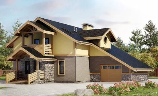 180-011-П Проект двухэтажного дома мансардой, гараж, недорогой домик из твинблока Мирный | Проекты домов от House Expert