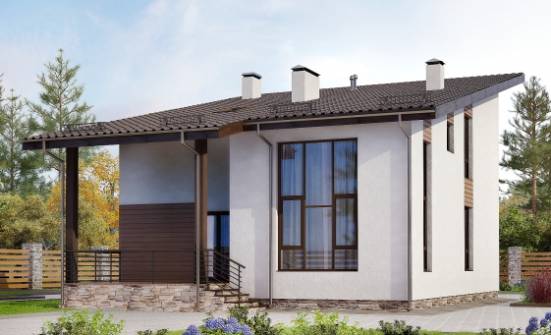 140-005-П Проект двухэтажного дома с мансардным этажом, экономичный коттедж из арболита Нерюнгри | Проекты домов от House Expert