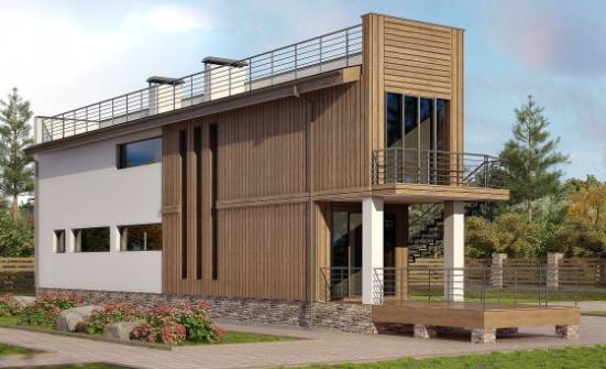 100-003-Л Проект двухэтажного дома, недорогой дом из блока Якутск | Проекты домов от House Expert