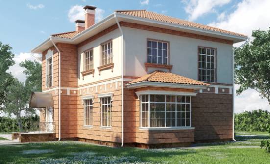 285-001-Л Проект двухэтажного дома, гараж, современный домик из кирпича Алдан | Проекты домов от House Expert