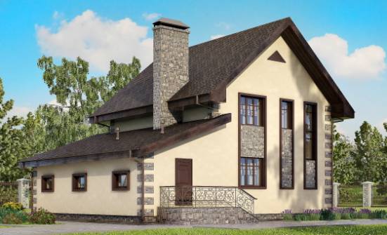 160-004-П Проект двухэтажного дома, гараж, уютный домик из поризованных блоков Якутск | Проекты домов от House Expert