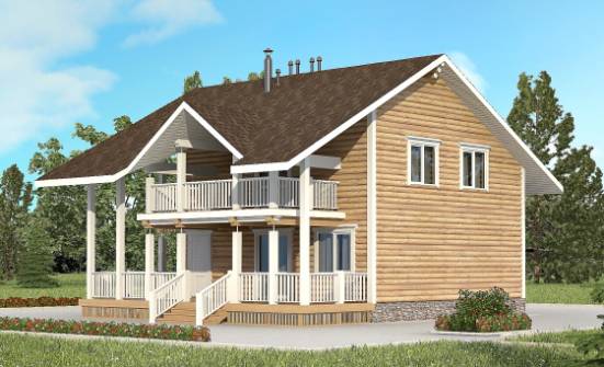 130-001-П Проект двухэтажного дома с мансардой, современный домик из дерева Алдан | Проекты домов от House Expert