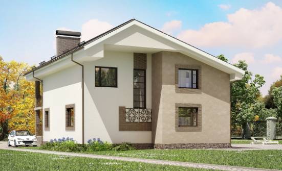 210-003-П Проект двухэтажного дома с мансардным этажом, уютный дом из газосиликатных блоков Ленск | Проекты домов от House Expert