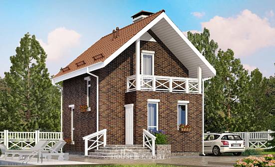 045-001-Л Проект двухэтажного дома мансардой, махонький дом из бризолита Алдан | Проекты домов от House Expert
