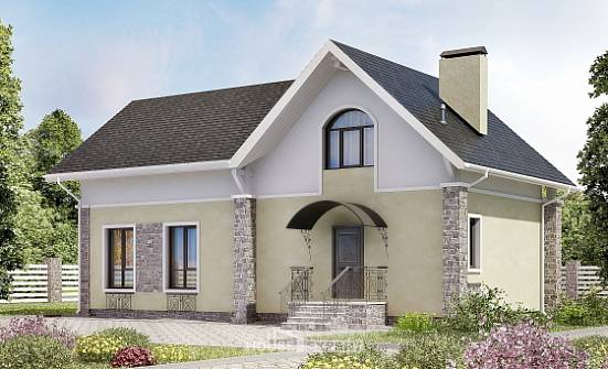 150-012-П Проект двухэтажного дома мансардой, компактный домик из бризолита Нерюнгри | Проекты домов от House Expert