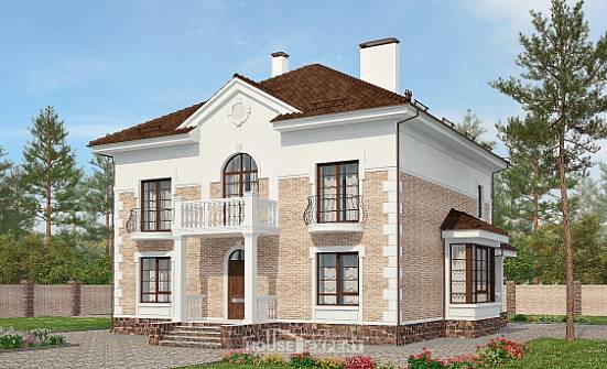 220-008-П Проект двухэтажного дома, современный коттедж из кирпича Якутск | Проекты домов от House Expert
