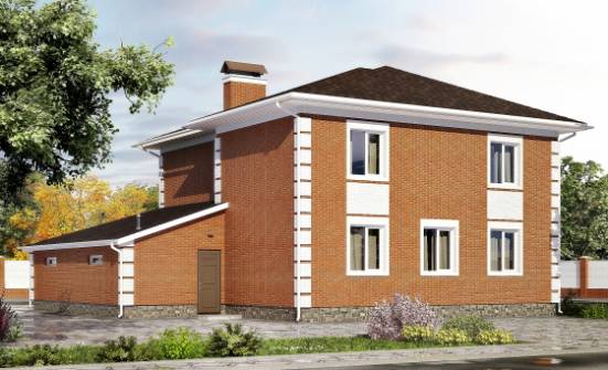220-004-Л Проект двухэтажного дома и гаражом, красивый домик из кирпича Ленск | Проекты домов от House Expert