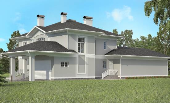 360-001-П Проект двухэтажного дома и гаражом, классический коттедж из кирпича Нерюнгри | Проекты домов от House Expert