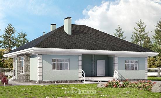 135-003-Л Проект одноэтажного дома, современный коттедж из газосиликатных блоков Ленск | Проекты домов от House Expert