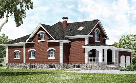 600-001-П Проект трехэтажного дома с мансардой, гараж, красивый дом из блока Ленск | Проекты домов от House Expert