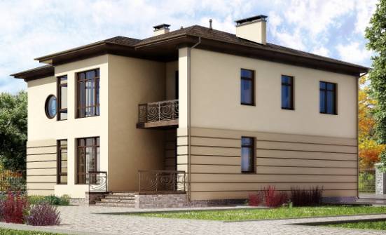 300-006-П Проект двухэтажного дома и гаражом, классический дом из кирпича Мирный | Проекты домов от House Expert