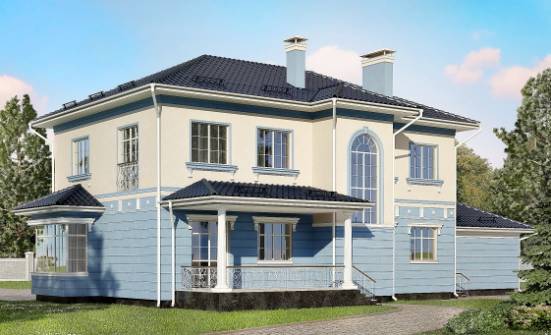 285-003-Л Проект двухэтажного дома и гаражом, современный коттедж из кирпича Якутск | Проекты домов от House Expert