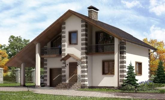 150-003-Л Проект двухэтажного дома мансардой и гаражом, экономичный домик из дерева Алдан | Проекты домов от House Expert