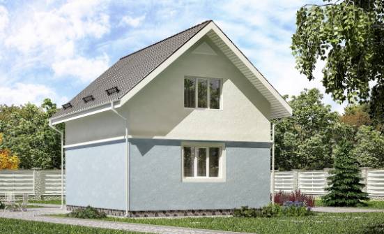 095-002-П Проект двухэтажного дома с мансардным этажом, бюджетный дом из керамзитобетонных блоков Якутск | Проекты домов от House Expert
