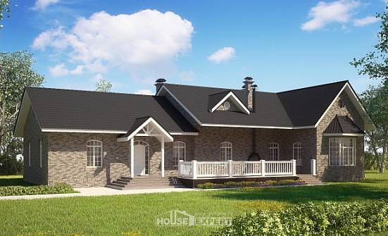 195-001-П Проект одноэтажного дома, простой дом из кирпича Ленск | Проекты домов от House Expert