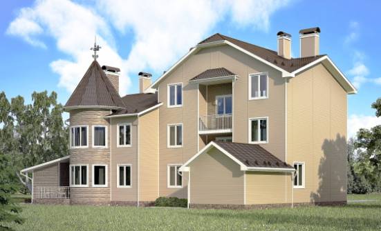555-001-Л Проект трехэтажного дома мансардой, гараж, уютный загородный дом из пеноблока Ленск | Проекты домов от House Expert