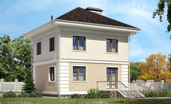 090-003-Л Проект двухэтажного дома, простой коттедж из теплоблока Якутск | Проекты домов от House Expert