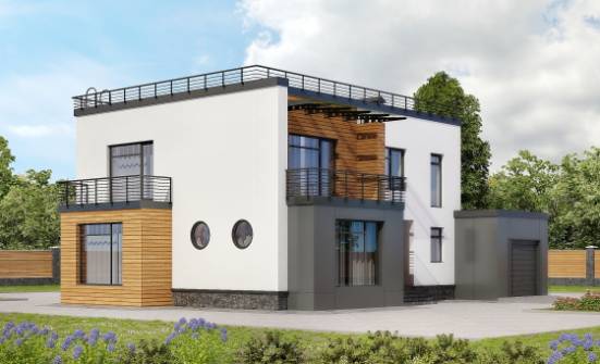 260-002-П Проект двухэтажного дома, гараж, уютный дом из твинблока Ленск | Проекты домов от House Expert