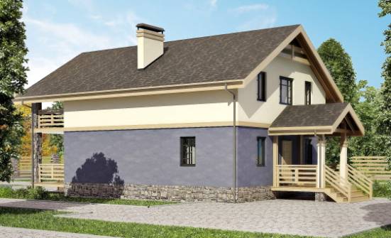 160-010-П Проект двухэтажного дома мансардой, экономичный домик из поризованных блоков Якутск | Проекты домов от House Expert