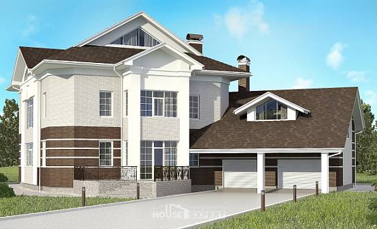 410-001-П Проект двухэтажного дома и гаражом, просторный загородный дом из кирпича Алдан | Проекты домов от House Expert