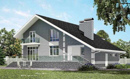 190-006-Л Проект двухэтажного дома мансардой и гаражом, простой домик из керамзитобетонных блоков Нерюнгри | Проекты домов от House Expert