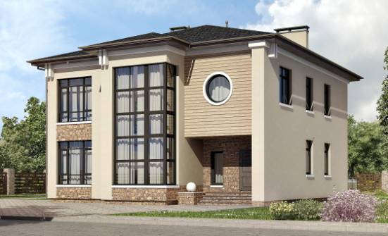 300-005-Л Проект двухэтажного дома, современный загородный дом из кирпича Якутск | Проекты домов от House Expert