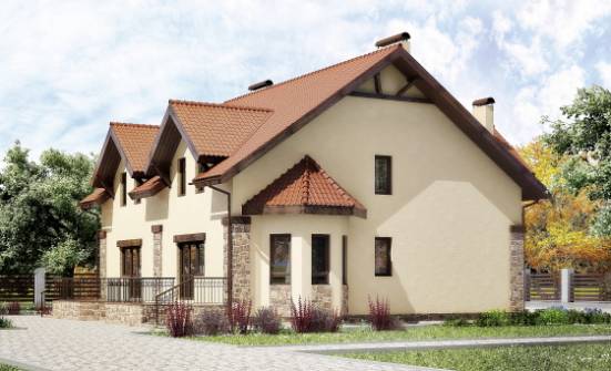 240-001-П Проект двухэтажного дома мансардный этаж, красивый дом из газосиликатных блоков Ленск | Проекты домов от House Expert