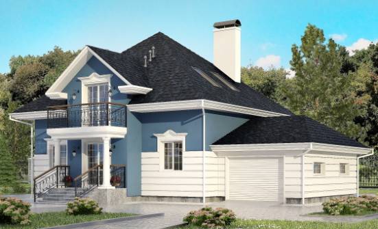 180-002-П Проект двухэтажного дома с мансардой, гараж, простой домик из кирпича Алдан | Проекты домов от House Expert